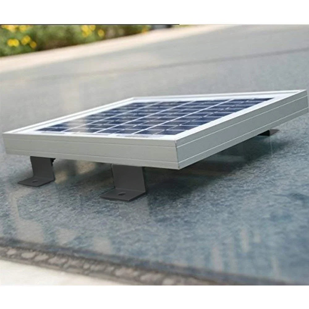 Small PV photovoltaic panel on a roof with Z-Bracket